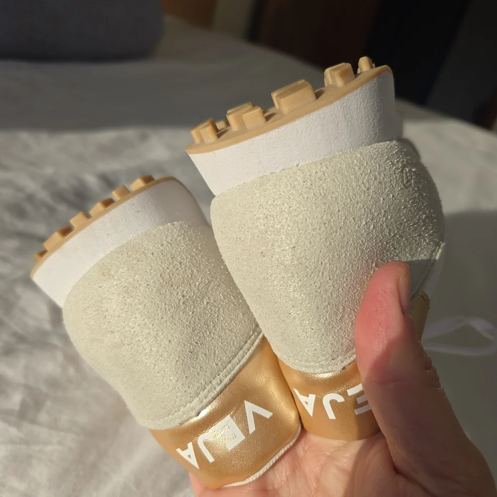 Veja White and Beige Runners Sneakers